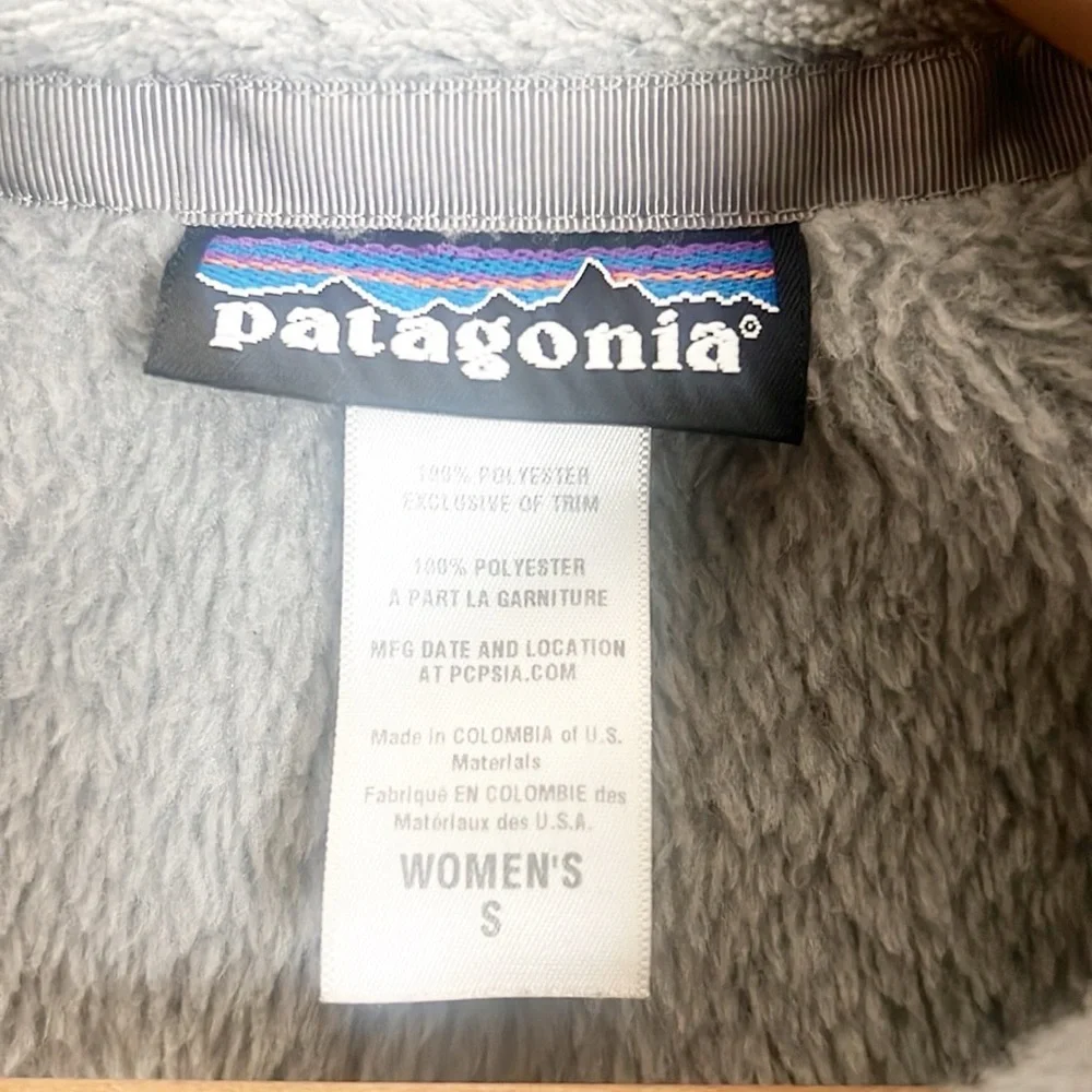 Patagonia Gray Button Snap Pullover Fleece 100% Polyester Jacket - Picture 8 of 12
